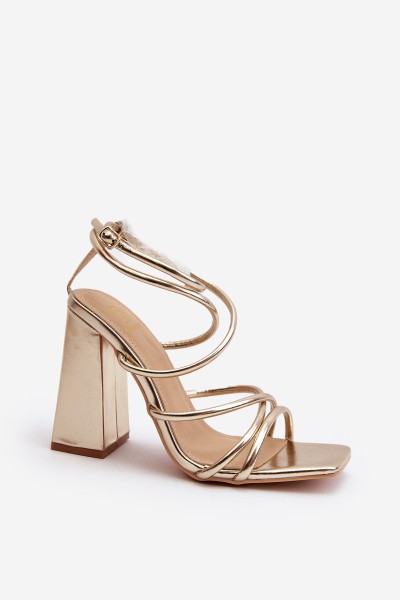 Fashionable High-heeled Sandals Gold Josette 2