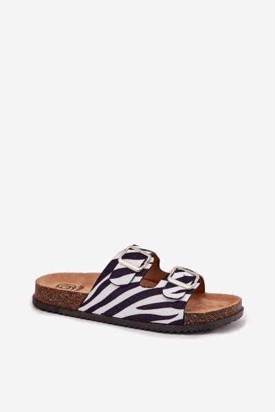 Women's Slippers With Buckles Zebra Oliena 2