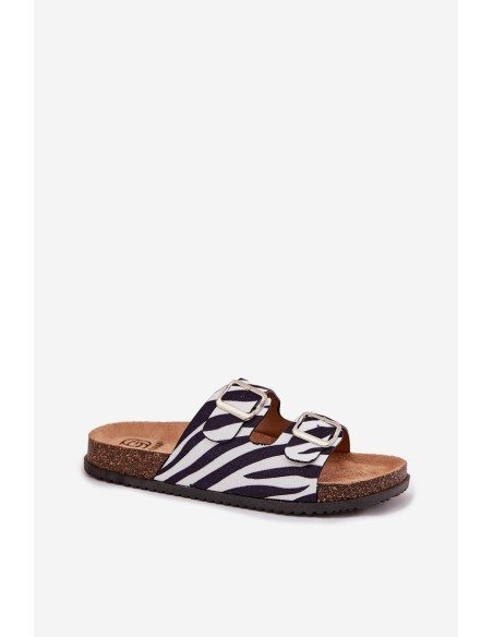 Women's Slippers With Buckles Zebra Oliena