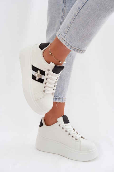 Women's Sneakers On Platform With White Pendant Palvessa