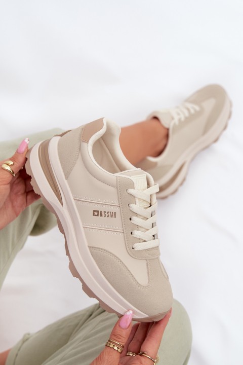 Women's Sneakers Sports Shoes Big Star TT274876 HI-POLY SYSTEM Beige