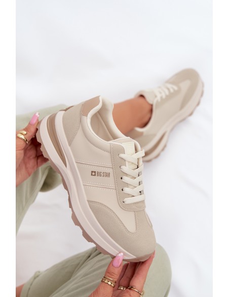 Women's Sneakers Sports Shoes Big Star TT274876 HI-POLY SYSTEM Beige
