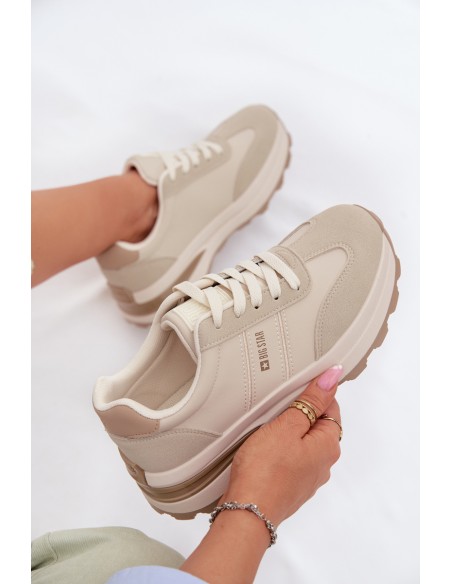 Women's Sneakers Sports Shoes Big Star TT274876 HI-POLY SYSTEM Beige