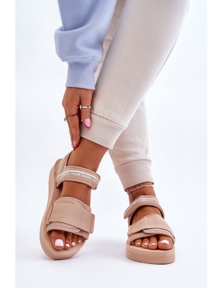 Women's Velcro Sandals Big Star LL274787 Beige