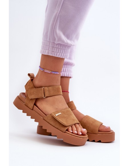 Women's Suede Platform Sandals Big Star NN274705 Brown