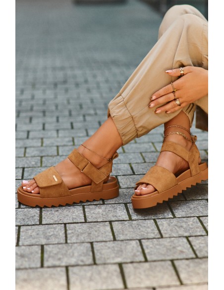 Women's Suede Platform Sandals Big Star NN274705 Brown