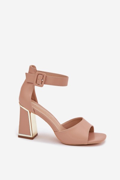 Elegant women's sandals on a heel nude Rosazara 2