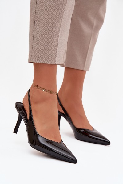 Patent Leather Pumps on Heel Black Phelia