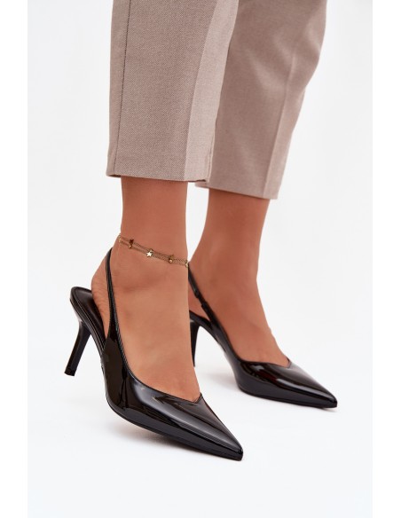 Patent Leather Pumps on Heel Black Phelia