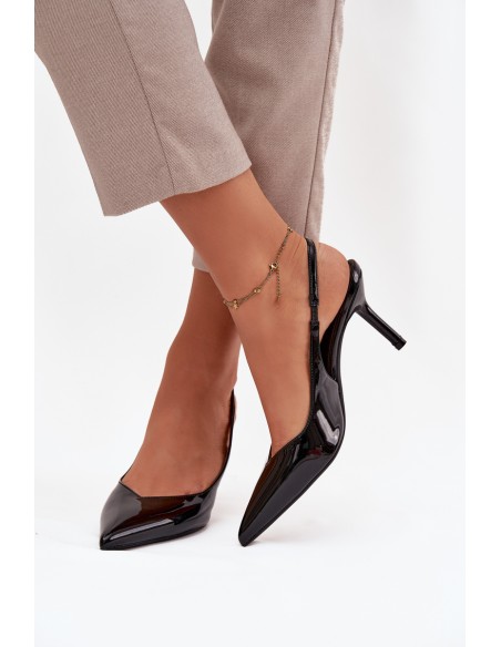 Patent Leather Pumps on Heel Black Phelia