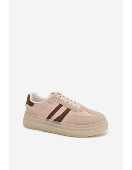 Women's Platform Sneakers Beige Galleria