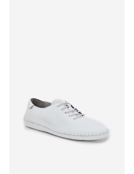Laced Shoes Made Of Natural Leather D&A LR51-645 White