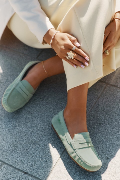 Ladies Suede Moccasins Big Star RR274945 Green