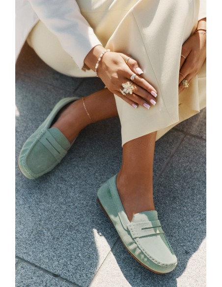 Ladies Suede Moccasins Big Star RR274945 Green