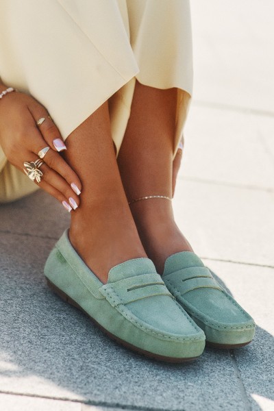 Ladies Suede Moccasins Big Star RR274945 Green 2