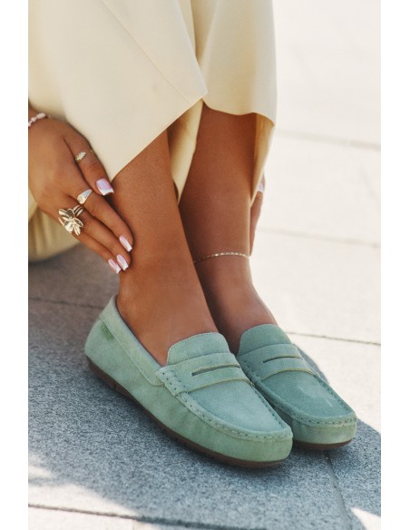 Ladies Suede Moccasins Big Star RR274945 Green