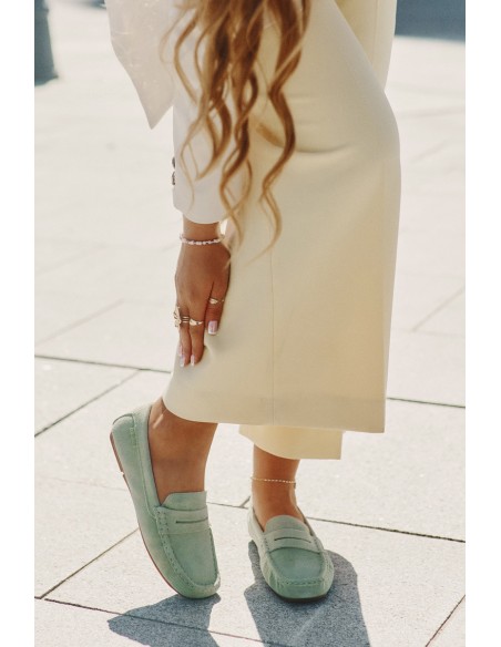 Ladies Suede Moccasins Big Star RR274945 Green