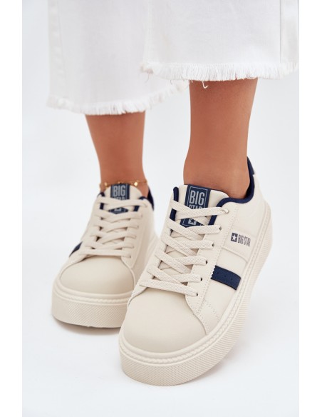 Ladies Sneakers On Platform Big Star SS274347 Light Beige