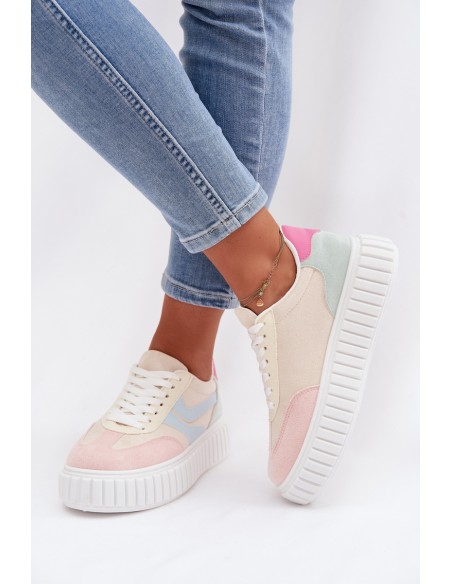 Women's Platform Sneakers With Eco Suede Multicolor Cadrina