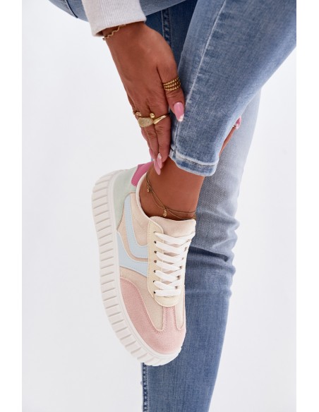 Women's Platform Sneakers With Eco Suede Multicolor Cadrina