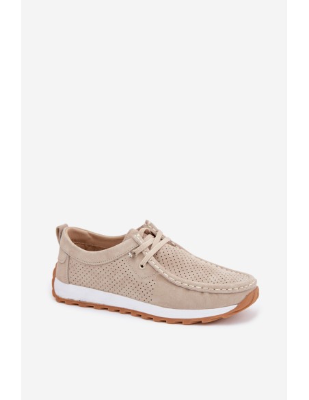 Women's Beige Suede Loafers Amela