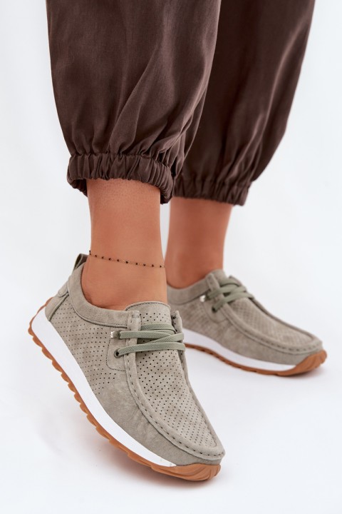 Women's Suede Loafers Green Amela