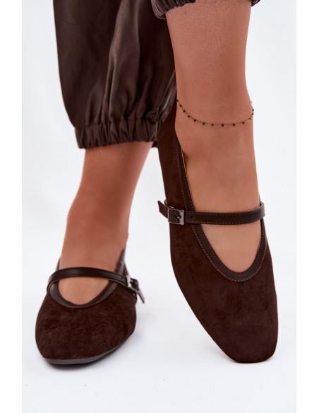 Felora Eco Suede Ballerinas With Strap