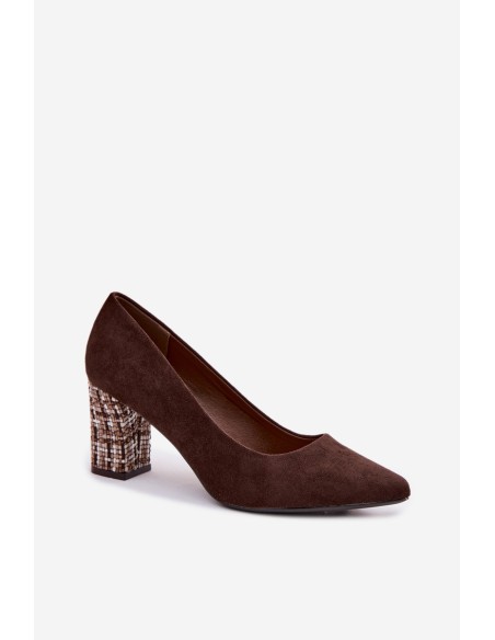 Sergio Leone PB414 Chocolate Eco Suede Heeled Shoes