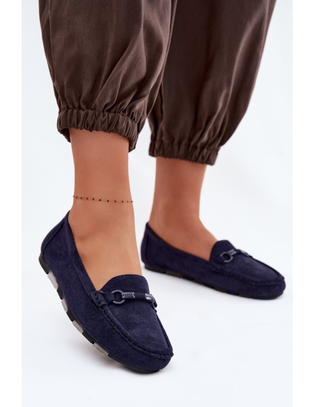 Women's Flat Navy Blue Loafers Olisa