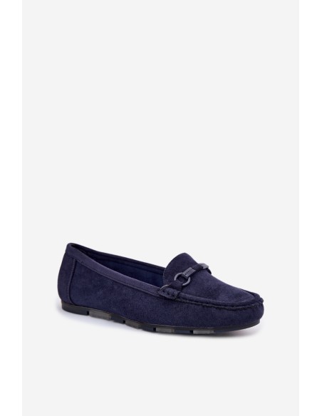 Women's Flat Navy Blue Loafers Olisa