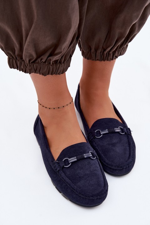 Women's Flat Navy Blue Loafers Olisa