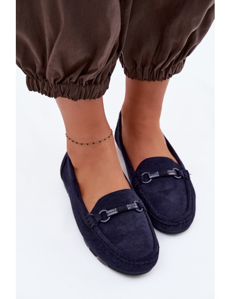 Women's Flat Navy Blue Loafers Olisa