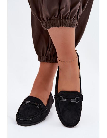 Women's Flat Black Moccasins Olisa