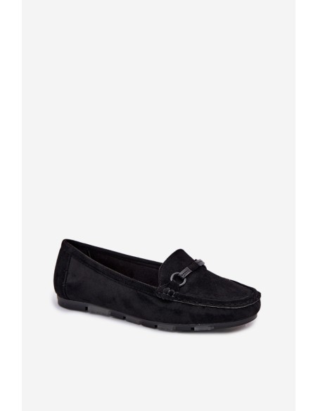 Women's Flat Black Moccasins Olisa