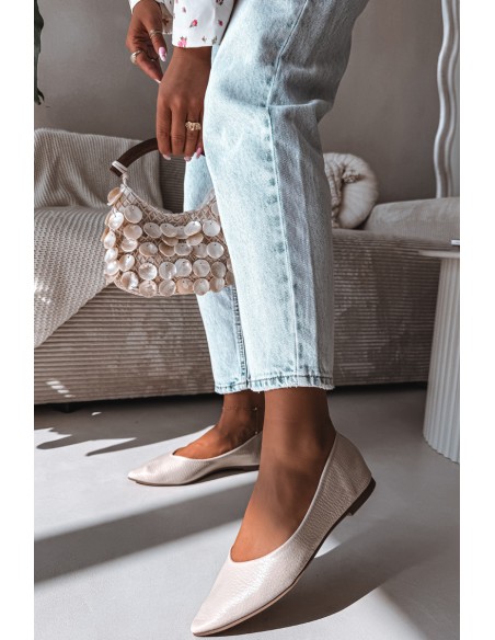 Beige Eco Leather Ballerinas Nelisa