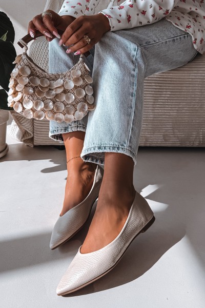 Beige Eco Leather Ballerinas Nelisa 2