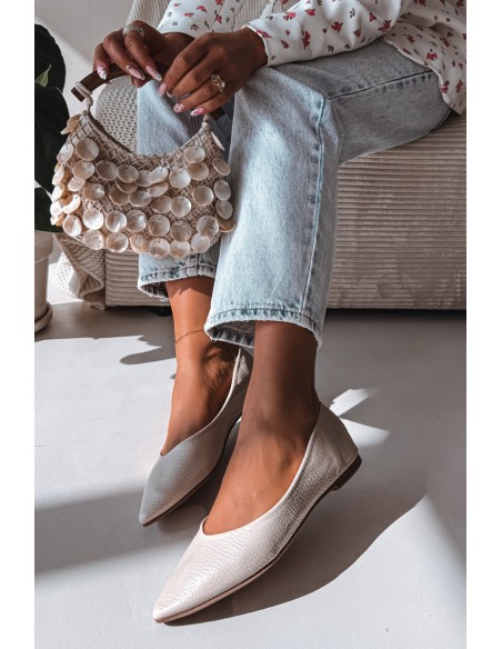 Beige Eco Leather Ballerinas Nelisa