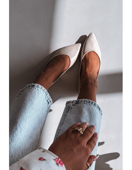 Beige Eco Leather Ballerinas Nelisa