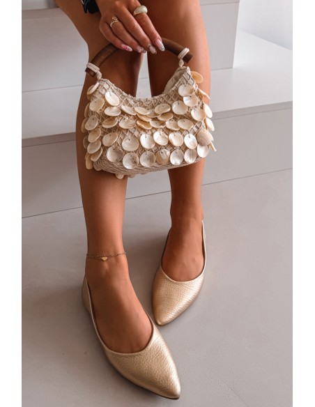 Eco Leather Ballerinas Gold Nelisa