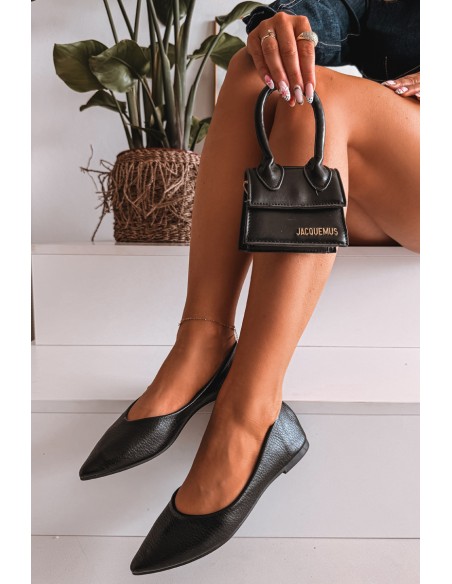 Black Eco Leather Ballerinas Nelisa