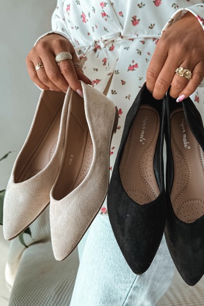 Lelisa Beige Eco Suede Flats 2