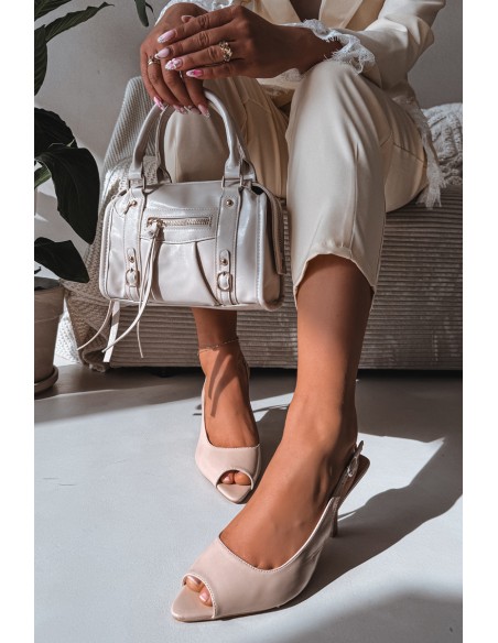 Women's Beige High Heeled Sandals Sevina