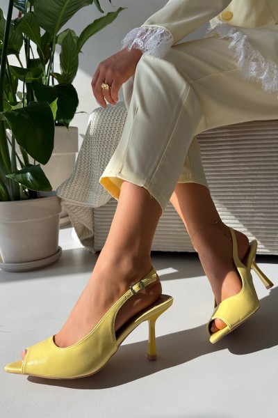 Women's High Heel Yellow Sandals Sevina
