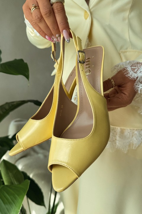 Women's High Heel Yellow Sandals Sevina