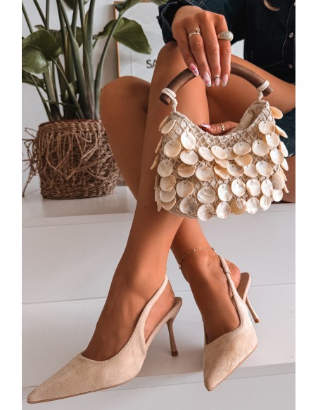 Women's High Heel Sandals Beige Eco Suede Kevina