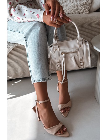 Women's High Heel Sandals Made of Eco Leather Beige Sedira