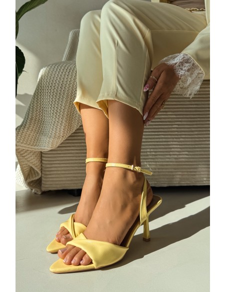 Women's High Heel Sandals Made of Eco Leather Yellow Sedira