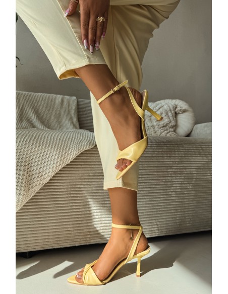 Women's High Heel Sandals Made of Eco Leather Yellow Sedira