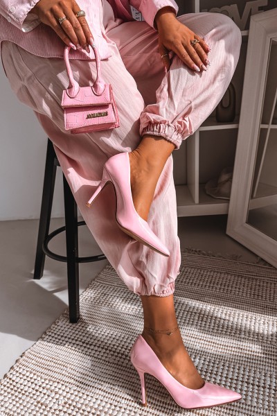 Classic Patent Leather High Heels Pink Imitation Leather Odira 2