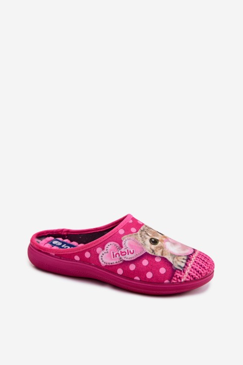 Women's Cat Pink Slippers with Rubber Inblu EC000093